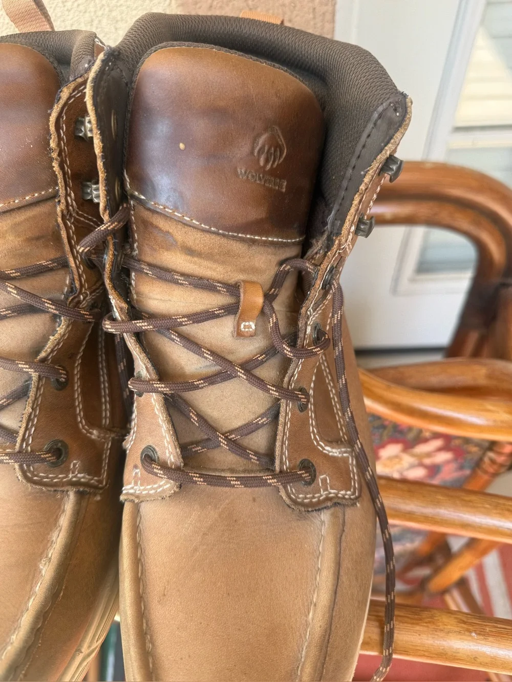 Wolverine Brown Leather Lace-Up Work Boots